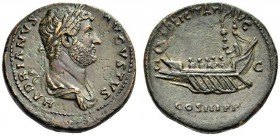 Hadrian, 117-138. Dupondius (Orichalcum, 25mm, 12.15 g 1), Rome, c. 132-135. HADRIANVS AVGVSTVS Laureate and draped bust of Hadrian to right. Rev. FEL...