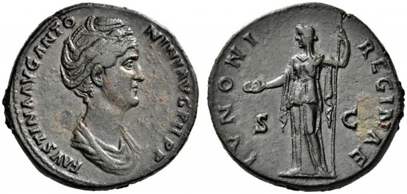 Faustina Senior, Augusta, 138-140/1. Sestertius (Orichalcum, 33mm, 23.48 g 12), ...