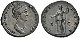 Faustina Senior, Augusta, 138-140/1. Sestertius (Orichalcum, 33mm, 23.48 g 12), Rome, 139-141. FAVSTINA AVG ANTONINI AVG PII P P Draped bust of Fausti...