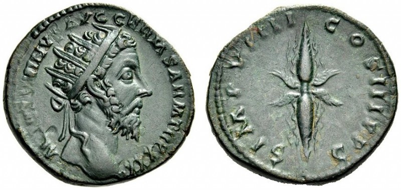 Marcus Aurelius, 161-180. Dupondius (Orichalcum, 24mm, 10.54 g 12), Rome, 176/17...