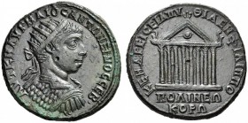 Philippopolis, Thrace. Elagabalus, 218-222. Hexassarion (Bronze, 35mm, 25.56 g 7), struck in honor of the Kendreiseian Pythian games held in 219. ΑΥΤ ...