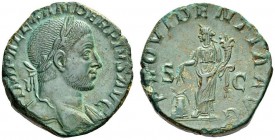Severus Alexander, 222-235. Sestertius (Orichalcum, 28mm, 17.70 g 1), Rome, 232. IMP ALEXANDER PIVS AVG Laureate head of Severus Alexander to right, w...