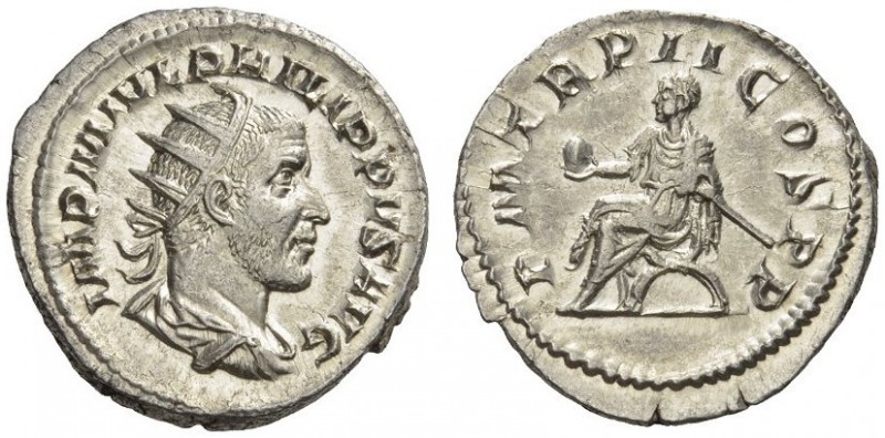 Philip I, 244-249. Antoninianus (Silver, 23mm, 4.36 g 12), Rome, 245. IMP M IVL ...