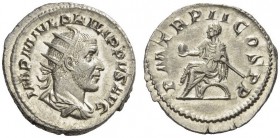 Philip I, 244-249. Antoninianus (Silver, 23mm, 4.36 g 12), Rome, 245. IMP M IVL PHILIPPVS AVG Radiate, draped and cuirassed bust of Philip I to right....