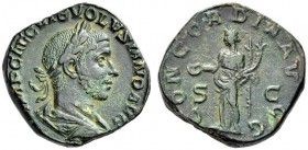 Volusian, 251-253. Sestertius (Orichalcum, 28mm, 20.34 g 6), Rome. IMP CAE C VIB VOLVSIANO AVG Laureate, draped and cuirassed bust of Volusian to righ...