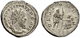 Postumus, Romano-Gallic Emperor, 260-269. Antoninianus (Billon, 21mm, 4.23 g 12), Cologne, 268. IMP C POSTVMVS P F AVG Radiate, draped and cuirassed b...