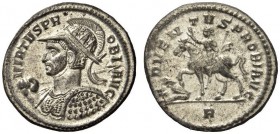 Probus, 276-282. Antoninianus (Billon, 22mm, 4.67 g 6), Rome. VIRTVS PROBI AVG Radiate, helmeted and cuirassed bust of Probus to left, holding spear w...