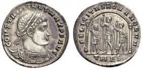 Constantine I, 307/310-337. Light Miliarense (Silver, 23mm, 4.16 g 12), Thessalonica, 320. CONSTANTINVS MAX P F AVG Laureate and cuirassed bust of Con...