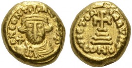 Constans II, 641-668. Solidus (Gold, 10mm, 4.51 g 7), Carthage, 649/650. d N CONTA....P Crowned and draped bust of Constans II facing, with short bear...