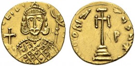 Philippicus (Bardanes), 711-713. Solidus (Gold, 18mm, 3.99 g 6), Syracuse. d N FILEPICO PP AV Crowned bust of Philippicus facing, wearing loros and ho...