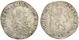 Italy, Bologna. Julius III (Giovanni Maria Ciocchi del Monte). 1550-1555. Bianco (Silver, 30mm, 5.17 g 1). .IVLIVS.III.PONT.MAX. Bust of Julius III in...