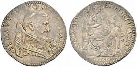 ITALY, Papal States. Sixtus V (Felice Peretti). 1585-1590. Testone (Silver, 31mm, 10.16 g 1), Bologna. SIXTVS V PONT MAX Draped bust of Sixtus V to ri...