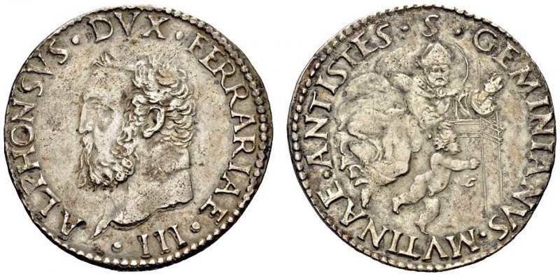 Italy, Modena, Duchy. Alfonso I d’Este, second reign, 1527-1534. Testone (Silver...