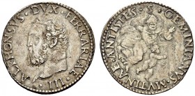 Italy, Modena, Duchy. Alfonso I d’Este, second reign, 1527-1534. Testone (Silver, 27mm, 5.95 g 12). ALPHONSVS.DVX.FERRARIAE.III. Bearded head of Alfon...