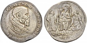 Italy, Montalto. Sixtus V (Felice Peretti), 1585-1590. Mezza piastra (Silver, 35mm, 15.75 g 11), AN IIII / 1588. *.SIIXTVS.V.PONT.MAX.ANN.IIII.* Bare-...