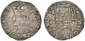 Italy, Kingdom of Naples. Charles I of Spain, the Emperor Charles V, 1516-1519-1554. Carlino (Silver, 25mm, 3.43 g 1), Naples, mintmaster Luigi Ram, u...