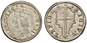 Italy, Reggio, Duchy. Ercole I d'Este, 1471-1505. Testone (Silver, 24mm, 3.87 g 11), struck from dies engraved by Giannantonio da Foligno, undated, bu...