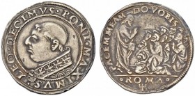 Italy, Rome. Leo X (Giovanni de’ Medici). 1513-1521. Quarto di ducato (Silver, 31mm, 9.84 g 8), dies engraved by Piermaria Sebaldi da Pescia, sometime...