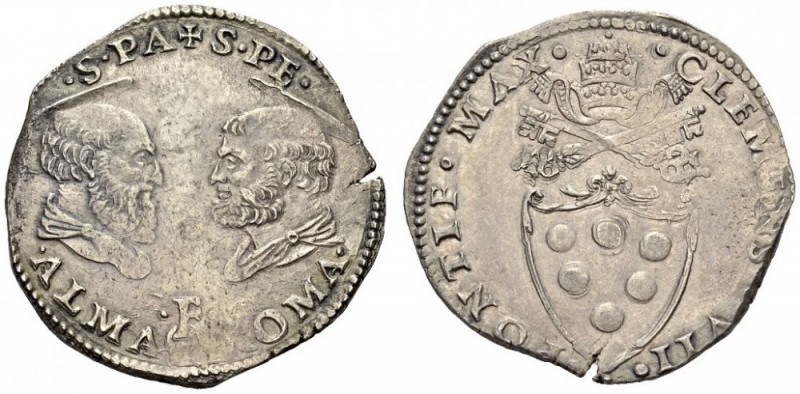 ITALY, Papal States. Clement VII (Giulio de’Medici). 1523-1534. Doppio Giulio (S...