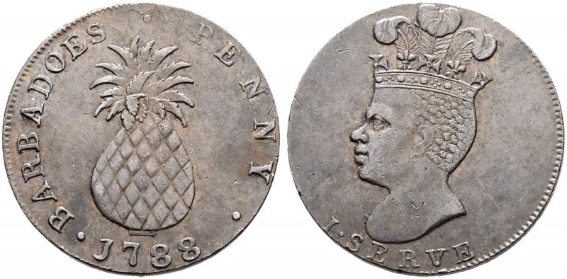 BARBADOS. Commonwealth. George III, 1760-1820. Penny 1788. Sogenannter "Large Pi...