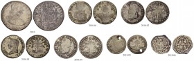 BOLIVIEN. Fernando VII. 1808-1824. Diverse Münzen des 16.-19. Jahrhunderts vom 2 Sols bis zum 8 Reales Stück. (7 Stück, 1x gelocht). Fast sehr schön-f...