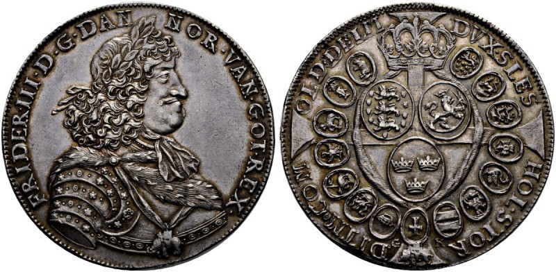 DÄNEMARK. Friedrich III. 1648-1670. 2 Speciesdaler 1669, Kopenhagen. 58.08 g. He...