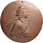 DÄNEMARK. Friedrich IV. 1699-1730. Terrakottamedaillon o. J. Brustbild des Königs nach rechts. Einseitig. 108 mm. Gelocht. 98.46 g. Sehr schön-vorzügl...