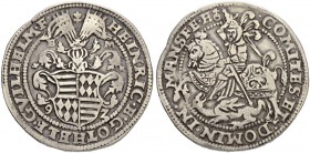 DEUTSCHLAND. Mansfeld, Grafschaft. Hinterortische Linie Schraplau. Heinrich II. und Gotthelf Wilhelm, 1591-1594. Taler 1592, Eisleben. 28.66 g. Tornau...