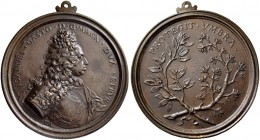 ITALIEN. KUNSTMEDAILLEN DES BAROCK. Bronzemedaille o. J. Auf Gian Gastone de' Medici (1671-1737), Grossherzog von Toscana 1723. Medailleur Antonio Sel...