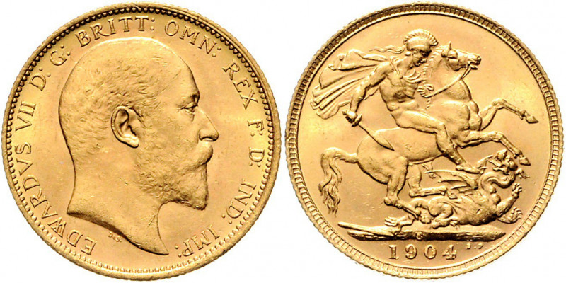Australien Edward VII. 1901 - 1910 Sovereign 1904 S Sydney Friedberg 32 8,04g vz...