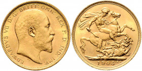 Australien Edward VII. 1901 - 1910 Sovereign 1904 S Sydney Friedberg 32 8,04g vz/stgl