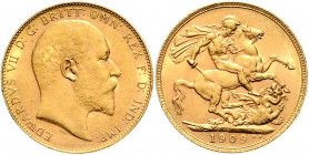 Australien Edward VII. 1901 - 1910 Sovereign 1909 P Perth Friedberg 34 8,03g vz/stgl