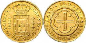 Brasilien Maria I. 1786 - 1816 4000 Reis 1812 Bahia Friedberg 97a 8,07g vz/stgl