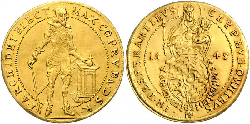 Deutschland Bayern Maximilian I. 1598 - 1651 2 Dukaten 1645 München MAX. CO. P. ...