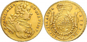 Deutschland Württemberg Karl Alexander 1733 - 1737 Carolin 1735 F-B Stuttgart Friedberg 3589, Klein/Raff 164 9,77g ss