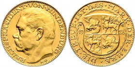 Deutschland Weimarer Republik 1919 - 1933 Goldmedaille 1928 D München auf den Reichspräsidenten Paul von Hindenburg. Dessen Kopf nach links // Quadrie...
