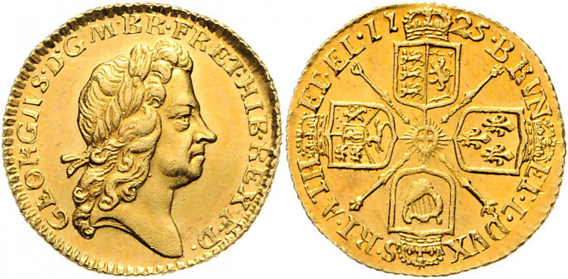 Großbritannien George I. 1714 - 1727 1/2 Guinea 1725 London Laureate head right....