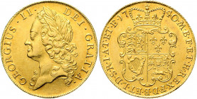 Großbritannien George II. 1727-1760 2 Guineas 1740 London Laureate head left, reads GEORGIUS II. // crowned garnished shield with rounded arches, full...