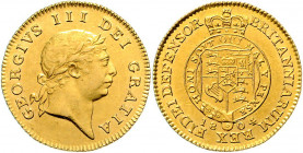 Großbritannien George III. 1760 - 1820 1/2 Guinea 1804 London Laureate head // crowned circular shield on reverse Friedberg 364, Seaby 3737 4,20g vz/s...