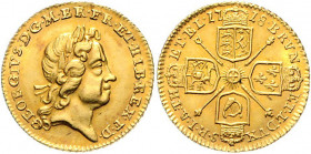 Großbritannien George III. 1760 - 1820 1/3 Guinea 1804 London Military head r. // large crown over date Friedberg 367, Seaby 3740 2,12g vz/stgl