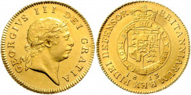 Großbritannien George III. 1760 - 1820 1/2 Guinea 1813 London Laureate head // crowned circular shield on reverse Friedberg 364, Seaby 3737 4,19g stgl...