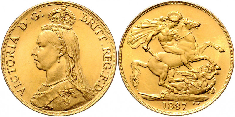 Großbritannien Victoria 1837 - 1901 2 Pounds 1887 London Jubiläum Friedberg 391 ...