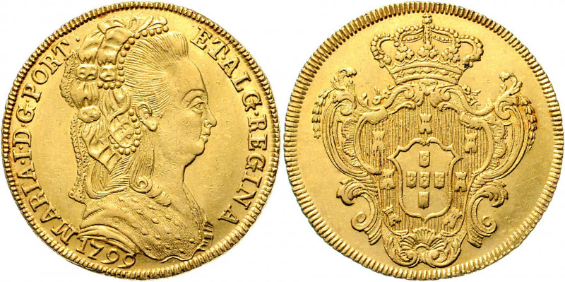 Portugal Maria I. 1786 - 1799 4 Escudos (6400 Reis) 1799 Lissabon Friedberg 116 ...