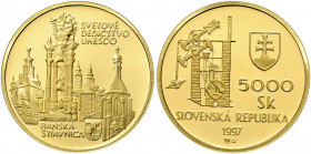 Slowakei Republik seit 1993 5000 Kronen 1997 Unesco KM 36 9,51g PP