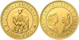 Spanien Juan Carlos I. seit 1975 80.000 Peseten 1990 Ferdinand + Isabella Friedberg 350 27,21g PP