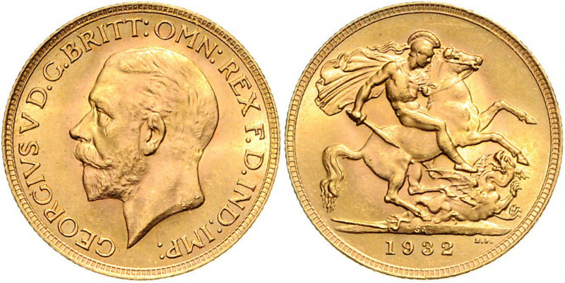 Süd Afrika George V. 1910 - 1936 Sovereign 1932 SA Pretoria Friedberg 5 8,00g f....