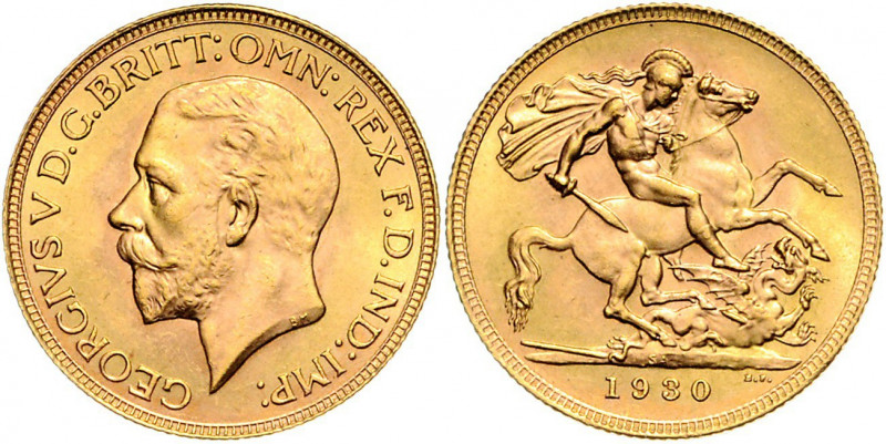 Süd Afrika George V. 1910 - 1936 Sovereign 1930 SA Pretoria Friedberg 5 8,00g f....