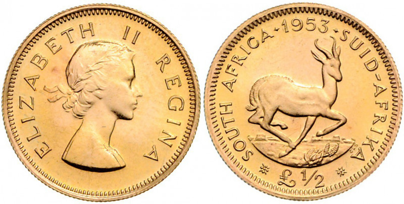 Süd Afrika Elizabeth II. 1952 - heute 1/2 Pfund 1953 Pretoria Friedberg 10 4,00g...