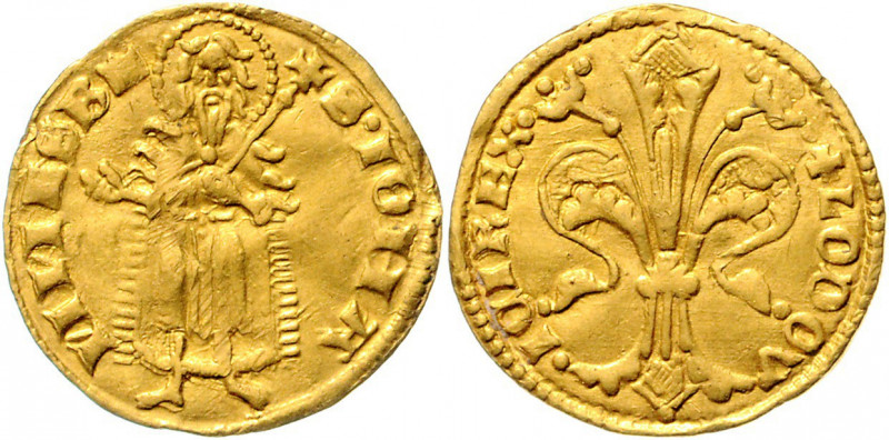 Ungarn Ludwig I. 1342 - 1382 Goldgulden Pohl B 1 3,54g ss