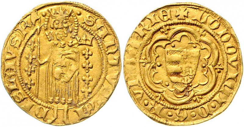 Ungarn Ludwig I. 1342 - 1382 Goldgulden Pohl B 4-3 3,58g ss+